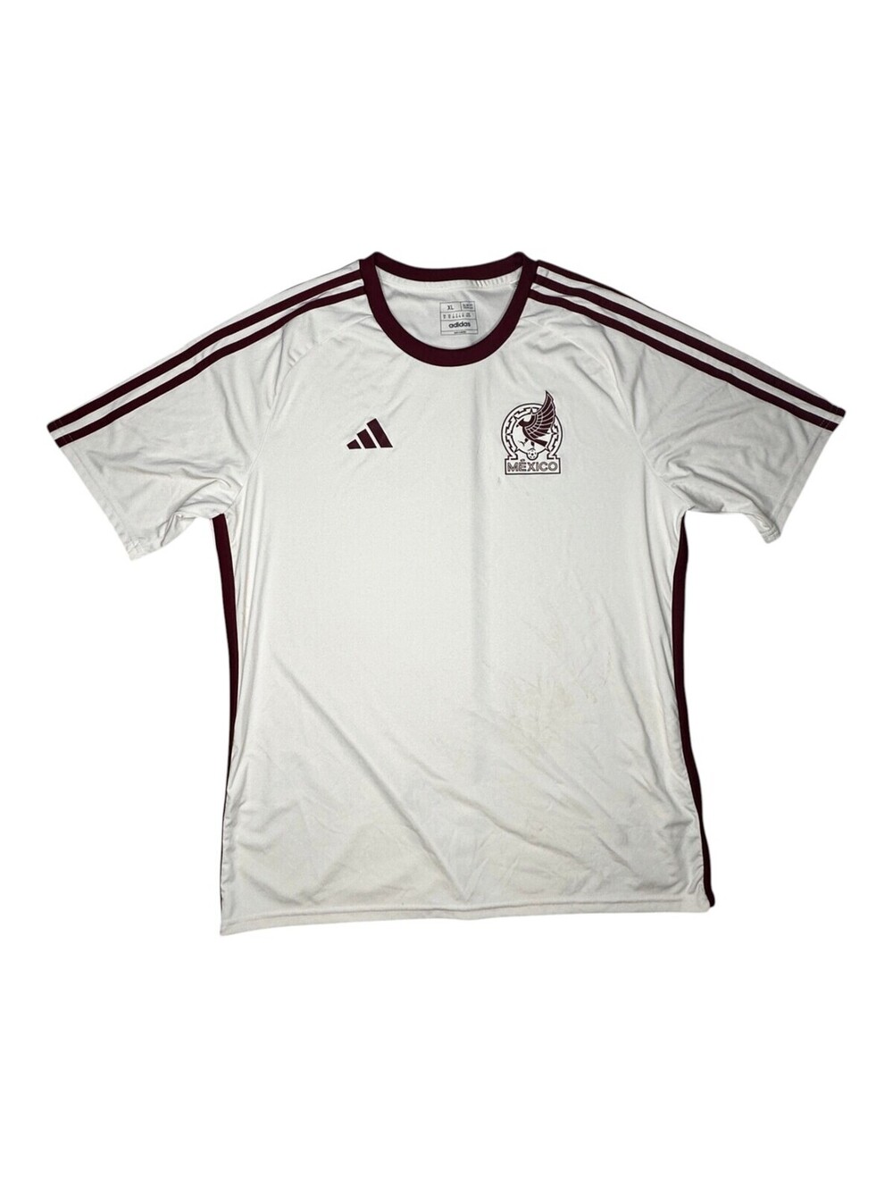 adidas Mexico Men's Jersey Cream Burgundy XL Slim Fit